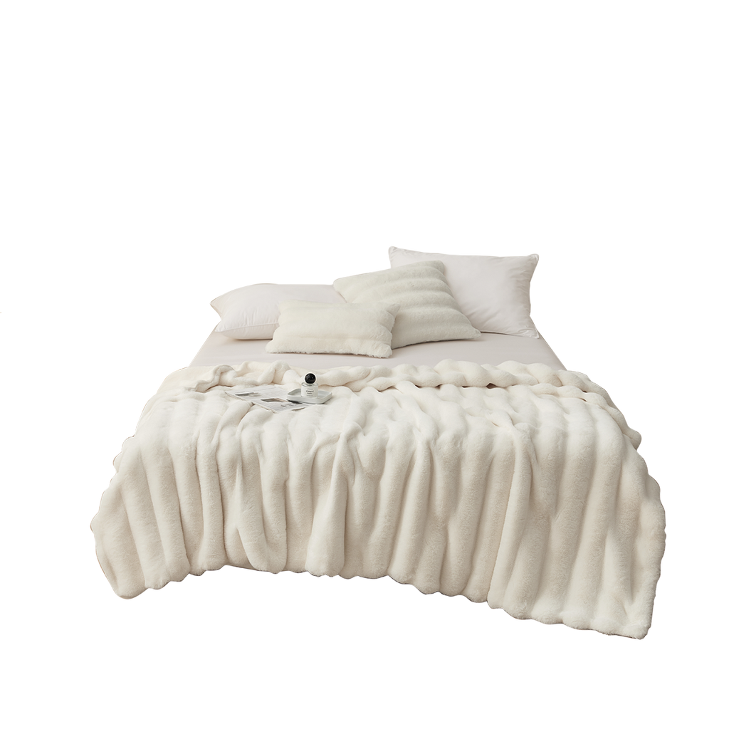 Double-Sided Anti-Static Faux Fur Cushion Blanket