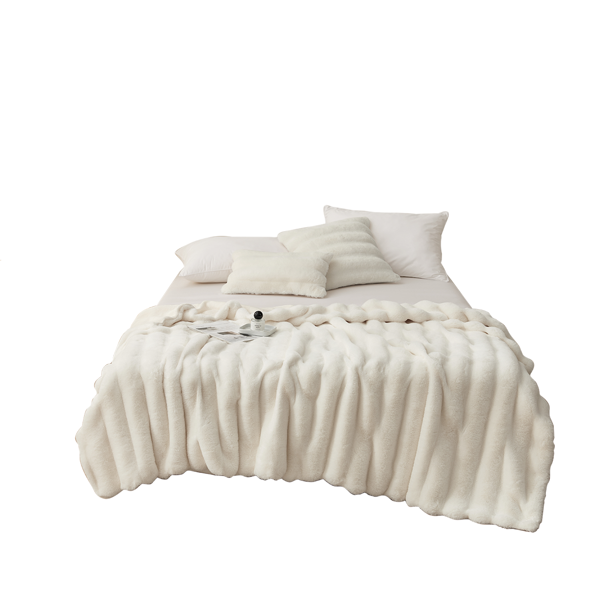 Double-Sided Anti-Static Faux Fur Cushion Blanket