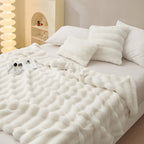 Double-Sided Anti-Static Faux Fur Cushion Blanket