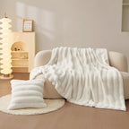 Double-Sided Anti-Static Faux Fur Cushion Blanket