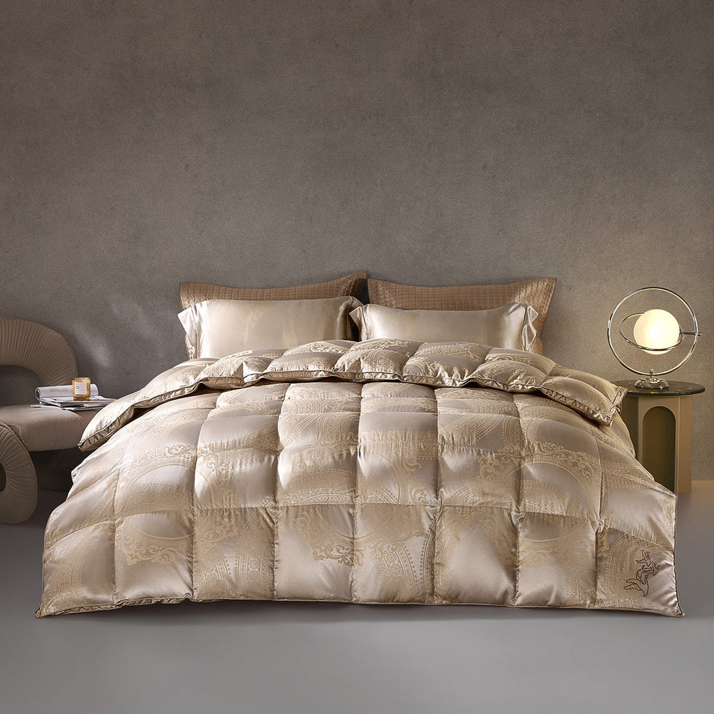 95% Polish White Goose Down Luxury Jacquard Heavy-Weight Quilt