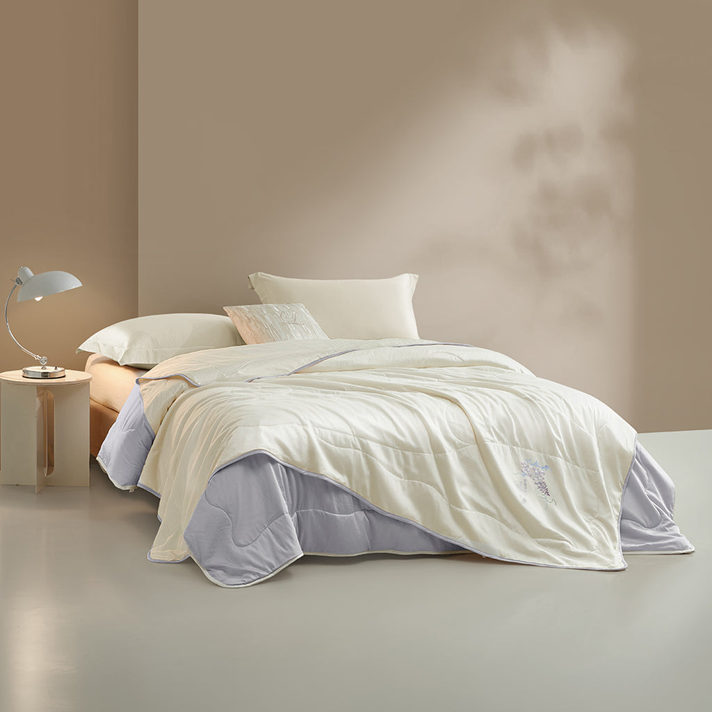 Wisteria Embroidered Silk-Filled 2-in-1 Duvet