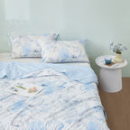 Washable Cotton Summer Duvet - Azure Bloom