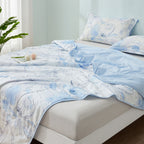 Washable Cotton Summer Duvet - Azure Bloom