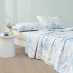 Washable Cotton Summer Duvet - Azure Bloom