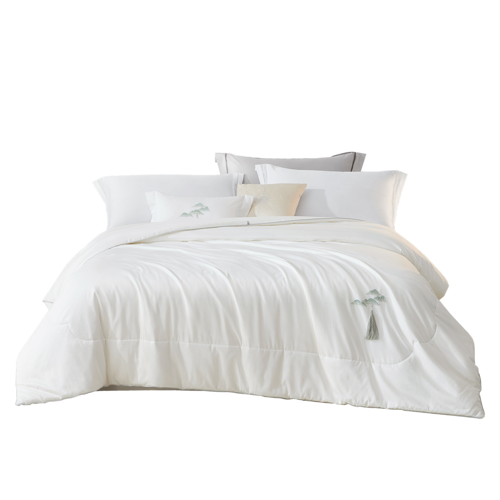 Landscape Embroidered Silk-Filled All-Season Duvet