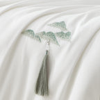 Landscape Embroidered Silk-Filled All-Season Duvet