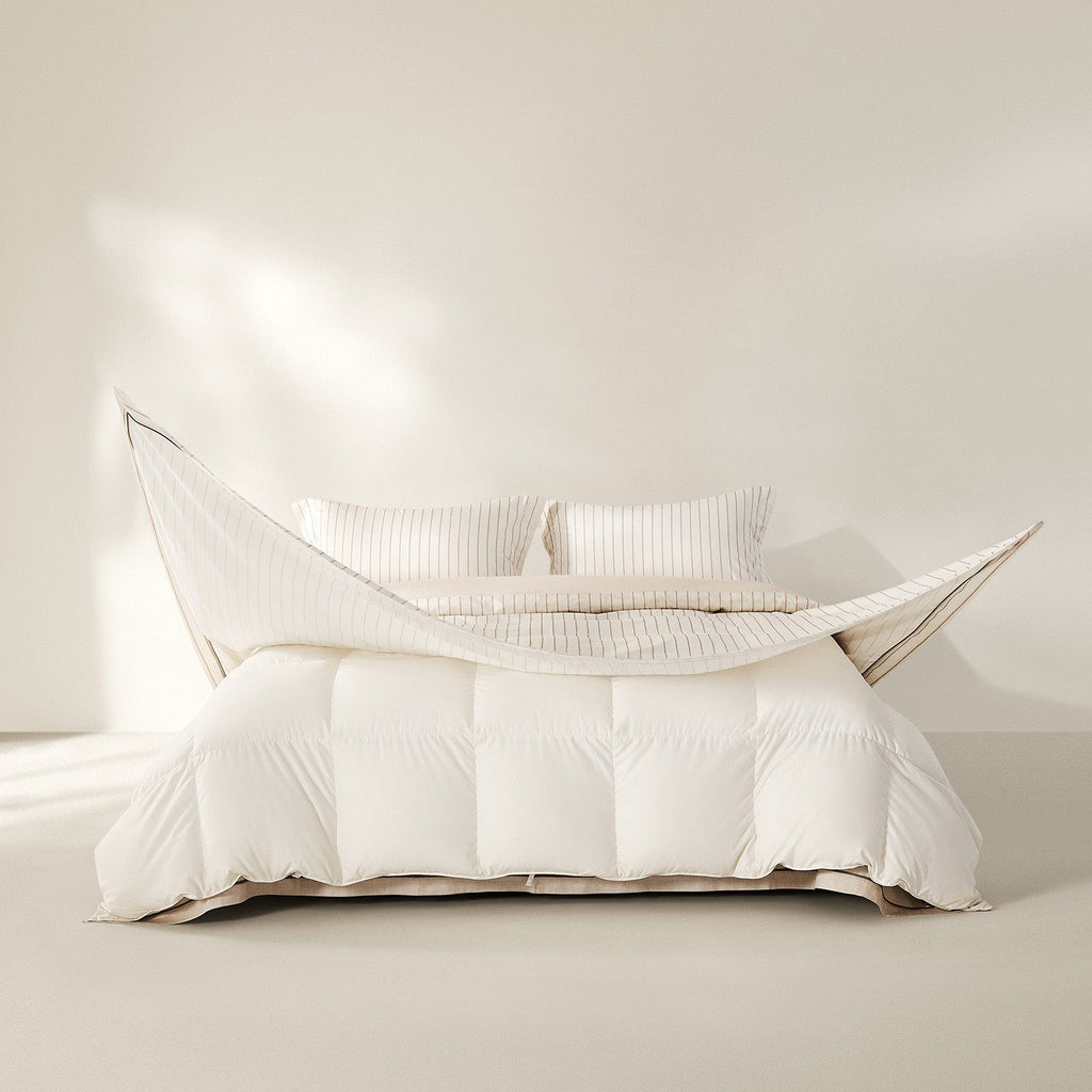 Reversible Easy-Care Stripe Cotton Bedding Set - 200 TC
