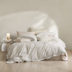 Reversible Easy-Care Stripe Cotton Bedding Set - 200 TC