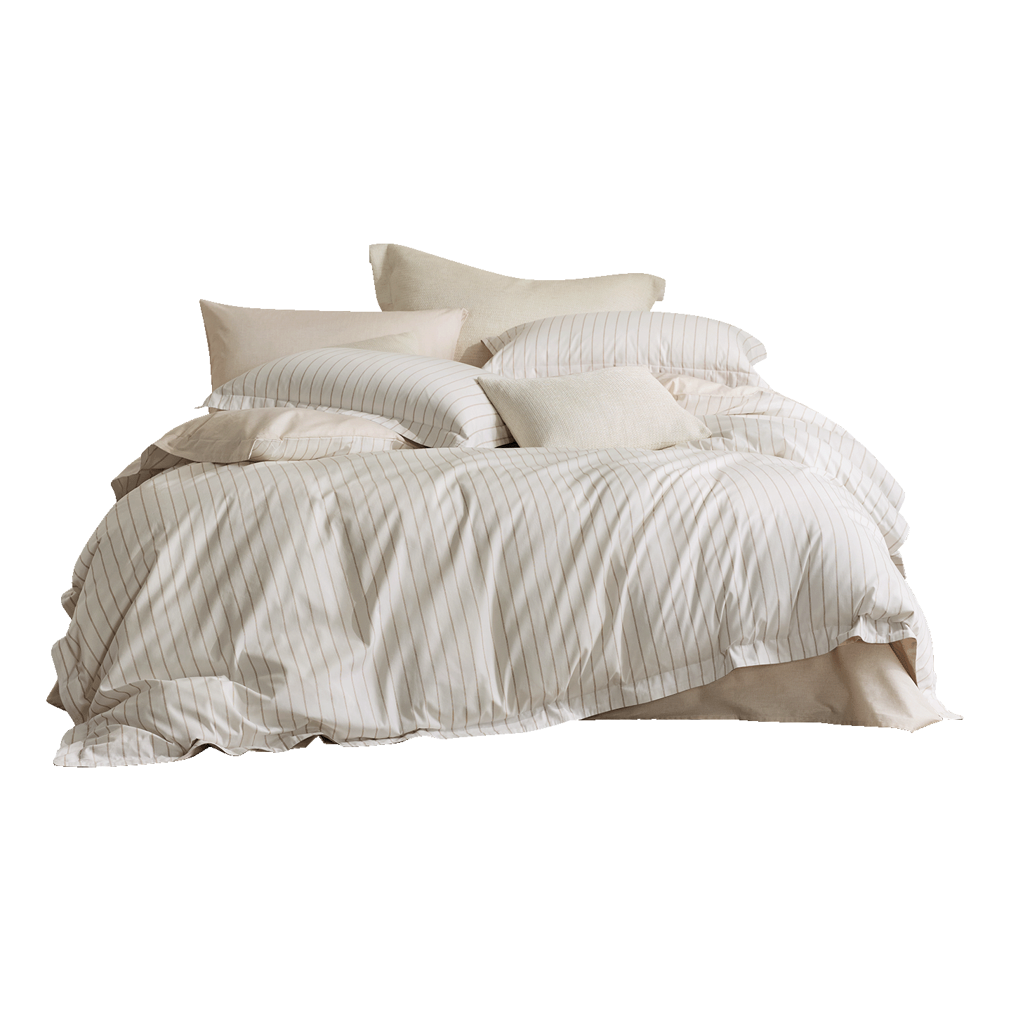 Reversible Easy-Care Stripe Cotton Bedding Set - 200 TC