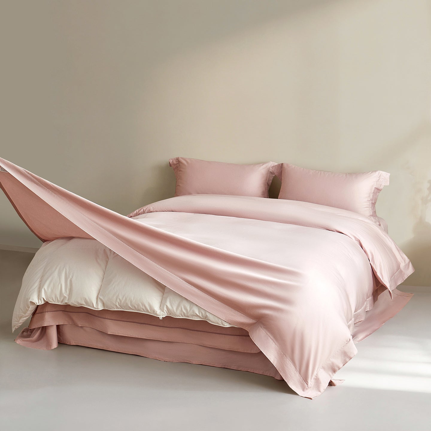 Easy-Zip Colourfast Sateen Cotton Bedding Set - 300 TC