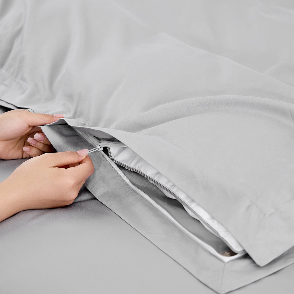 Easy-Zip Colourfast Sateen Cotton Bedding Set - 300 TC