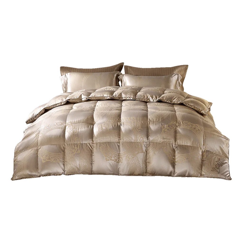 95% Polish White Goose Down Luxury Jacquard Heavy-Weight Quilt